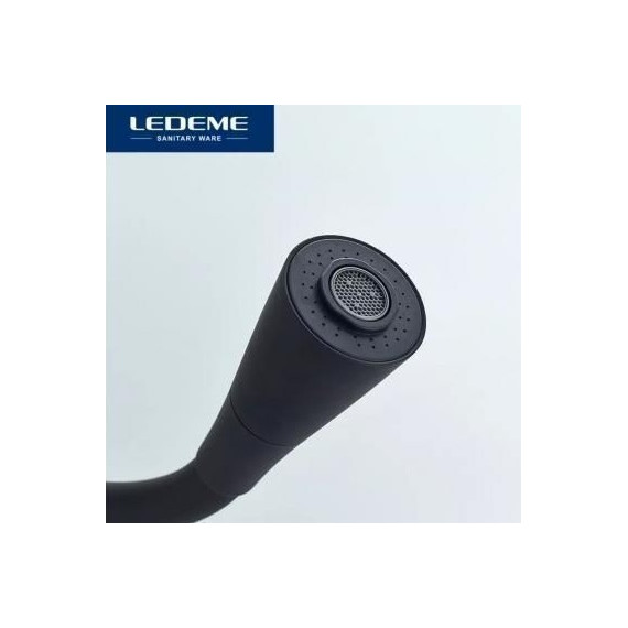 Смеситель для кухни Ledeme L4199-2, черный/хром фото 5