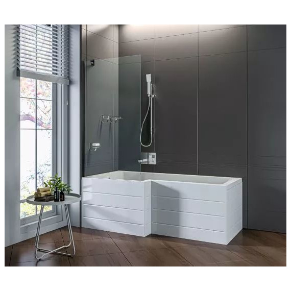 Шторка для ванны Bas Screen BS-80-C-B 800х1400 мм, чёрный/прозрачное фото 2