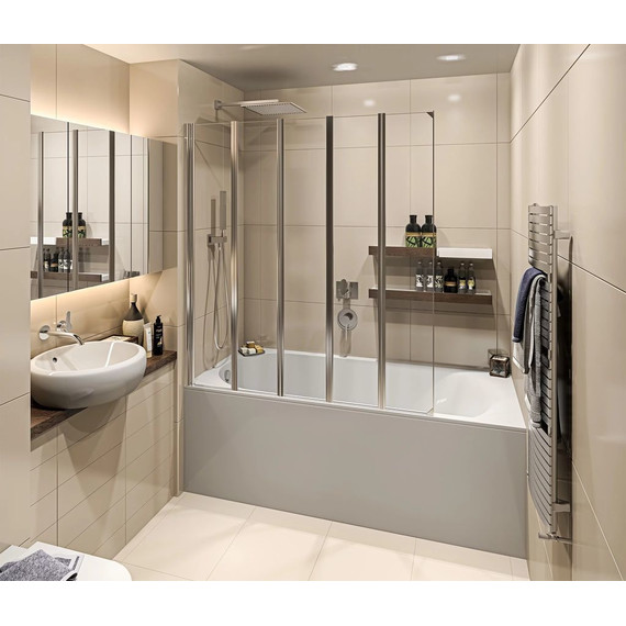 Шторка для ванны Bas Screen GR5-120-C-CH 1200х1400 мм, хром/прозрачное фото 3