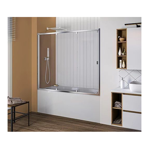 Шторка для ванны Bas Screen WTW-150-G-CH 1500х1400 мм, хром/матовое фото 3