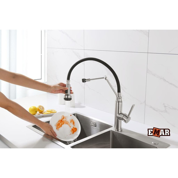 Смеситель для кухни Emar ЕСВ 7012, сатин фото 11