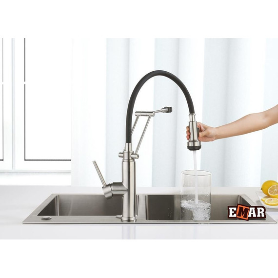 Смеситель для кухни Emar ЕСВ 7012, сатин фото 13