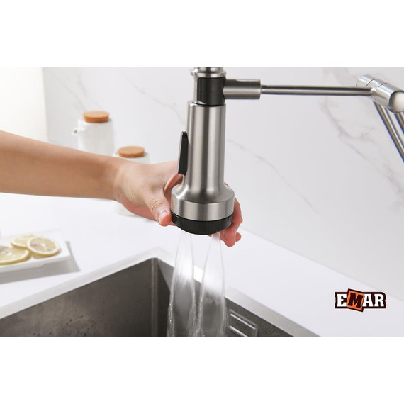 Смеситель для кухни Emar ЕСВ 7012, сатин фото 15