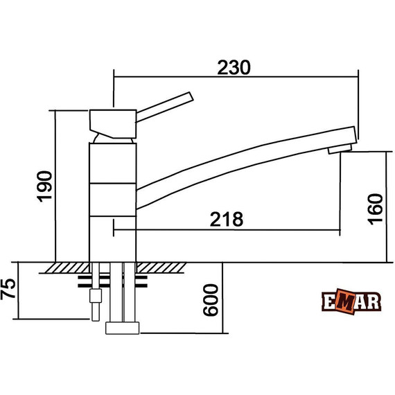 Смеситель для кухни Emar EC-3011, барит, Цвет производителя: барит - 2 Смеситель для кухни Emar EC-3011, барит, Цвет производителя: барит фото 2