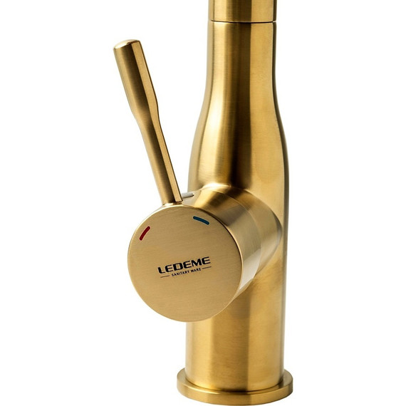 Смеситель для кухни Ledeme L4698Y, золотой сатин - 2 Смеситель для кухни Ledeme L4698Y, золотой сатин фото 2