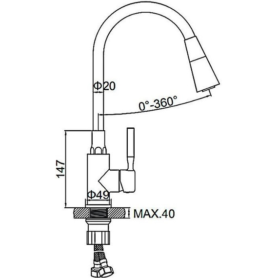 Смеситель для кухни Ledeme L74199-1, красный/сатин фото 4
