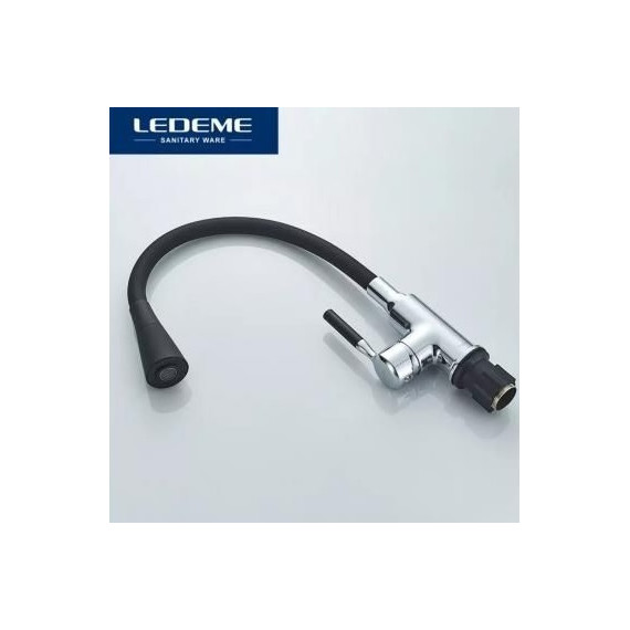 Смеситель для кухни Ledeme L74199-2, черный/сатин фото 4
