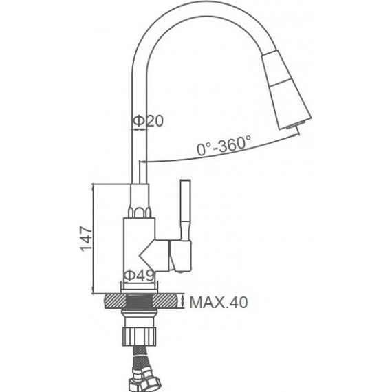 Смеситель для кухни Ledeme L74199-3, белый/сатин фото 3