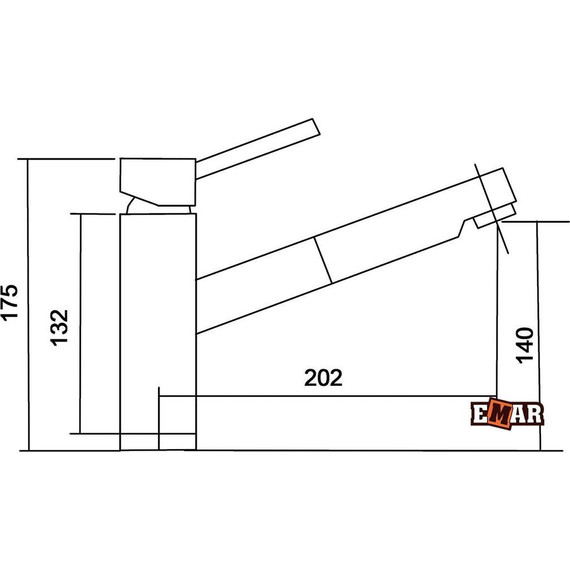 Смеситель для кухни Emar ЕС - 3012, берилл, Цвет производителя: берилл фото 2
