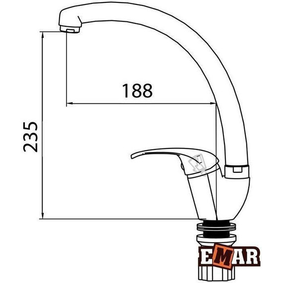 Смеситель для кухни Emar 3013, берилл, Цвет производителя: берилл фото 2