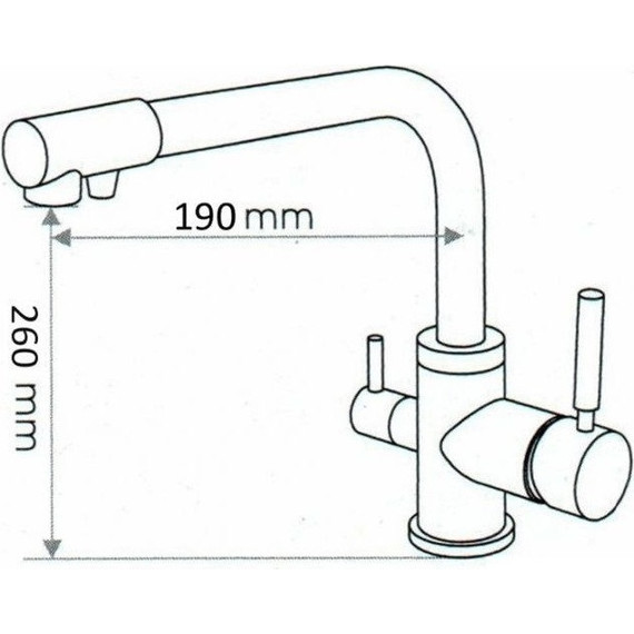 Смеситель для кухни Emar EC-3003, барит, Цвет производителя: барит фото 2