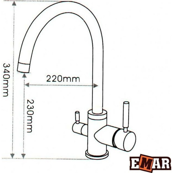 Смеситель для кухни Emar EC-3007, барит, Цвет производителя: барит фото 2