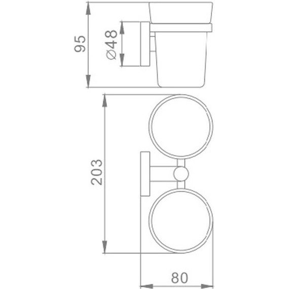Двойной cтакан для зубных щеток Haiba HB1708 фото 2