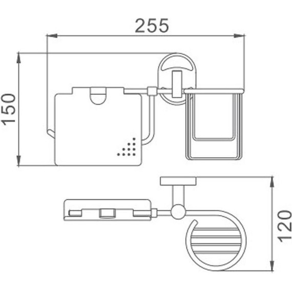 Держатель для туалетной бумаги и дезодоранта Haiba HB1903-1 - 2 Держатель для туалетной бумаги и дезодоранта Haiba HB1903-1 фото 2
