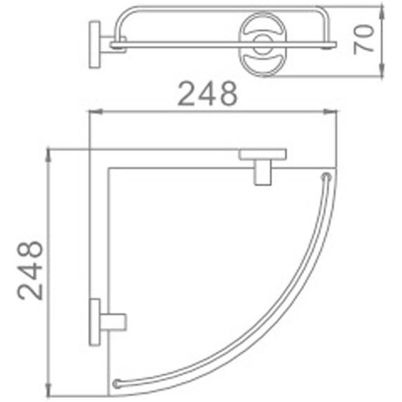 Cтеклянная полка угловая Haiba 25 см HB1921-1 фото 3