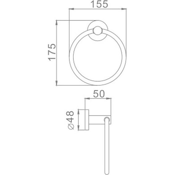 Кольцо для полотенец Haiba HB8704, чёрный матовый фото 2