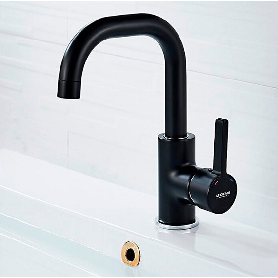 Смеситель для раковины Ledeme L1099B, черный - 2 Смеситель для раковины Ledeme L1099B, черный фото 2