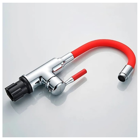 Смеситель для раковины Ledeme L1399-1 красный/хром - 3 Смеситель для раковины Ledeme L1399-1 красный/хром фото 3