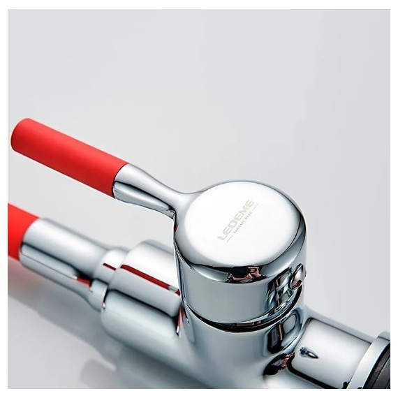 Смеситель для раковины Ledeme L1399-1 красный/хром - 4 Смеситель для раковины Ledeme L1399-1 красный/хром фото 4