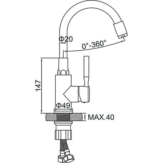 Смеситель для раковины Ledeme L1399-1 красный/хром - 7 Смеситель для раковины Ledeme L1399-1 красный/хром фото 7