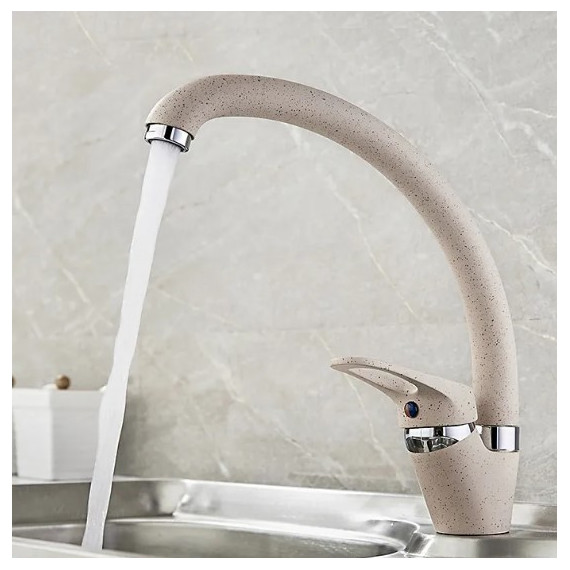 Смеситель для кухни Ledeme L5913K, бежевый фото 2