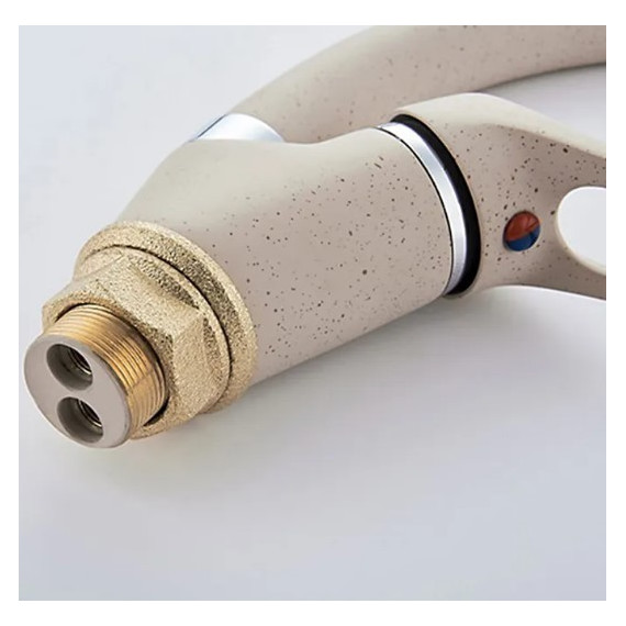 Смеситель для кухни Ledeme L5913K, бежевый фото 5