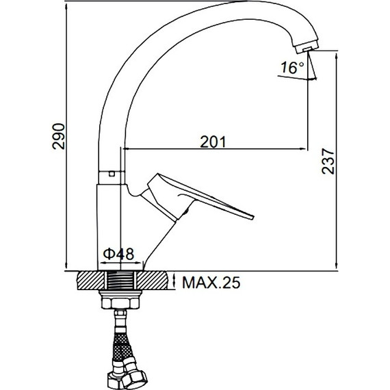 Смеситель для кухни Ledeme L5940 фото 7