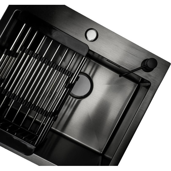 Коландер для кухонной мойки Gerhans K30300B, графит - 3 Коландер для кухонной мойки Gerhans K30300B, графит фото 3