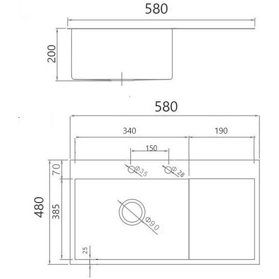 Кухонная мойка Gerhans K35848B-L 1 мм, PVD графит, Цвет производителя: графит - 5 Кухонная мойка Gerhans K35848B-L 1 мм, PVD графит, Цвет производителя: графит фото 5