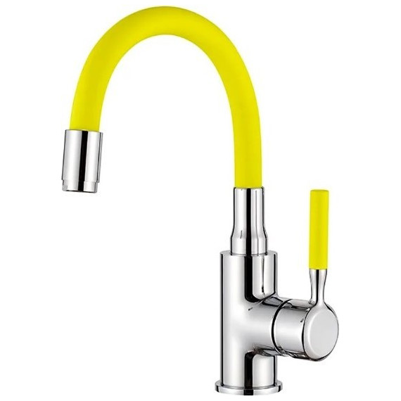 Смеситель для раковины Ledeme L1399-4 желтый/хром фото 