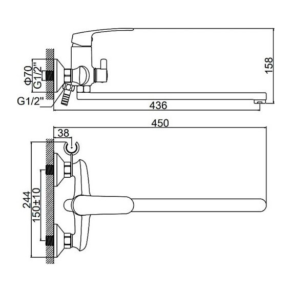 Смеситель для ванны Ledeme L2272 фото 7