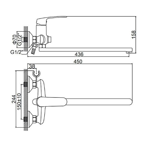 Смеситель для ванны Ledeme L2372 фото 2