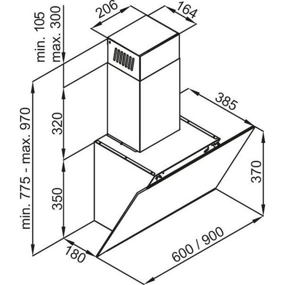 Вытяжка Maunfeld Aurora 90 Black matted (чёрное стекло) фото 17