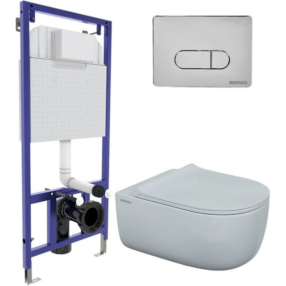 Инсталляция Berges Wasserhaus Novum с подвесным унитазом Ego XL Rimless 043201 фото 