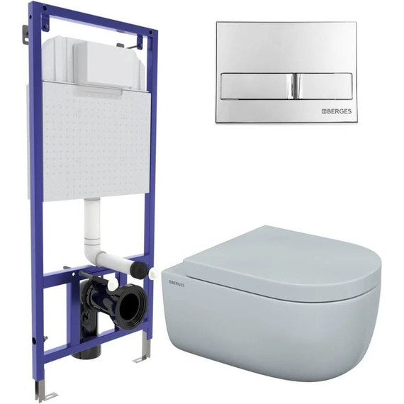 Инсталляция Berges Wasserhaus Novum с подвесным унитазом Ego XL Rimless 043233 фото 