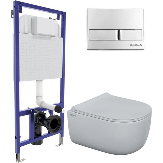 Инсталляция Berges Wasserhaus Novum с подвесным унитазом Ego Rimless 047213 фото 