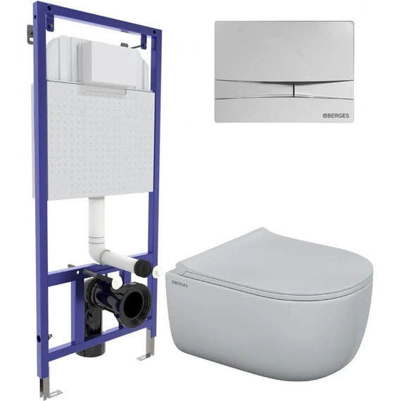 Инсталляция Berges Wasserhaus Novum с подвесным унитазом Ego Rimless 047253 фото 