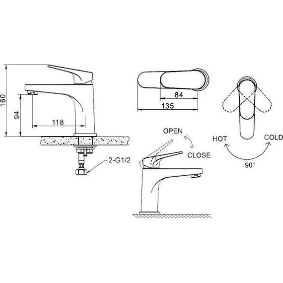 Набор смесителей 3 в 1 для ванны Bravat Eler фото 5