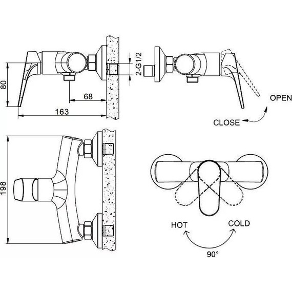 Набор смесителей 4 в 1 для душа Bravat Eler фото 8
