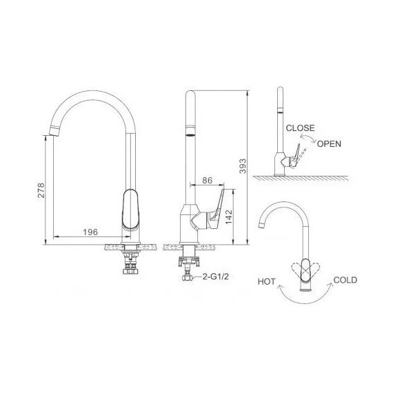 Набор смесителей 4 в 1 для ванны Bravat Eler фото 7