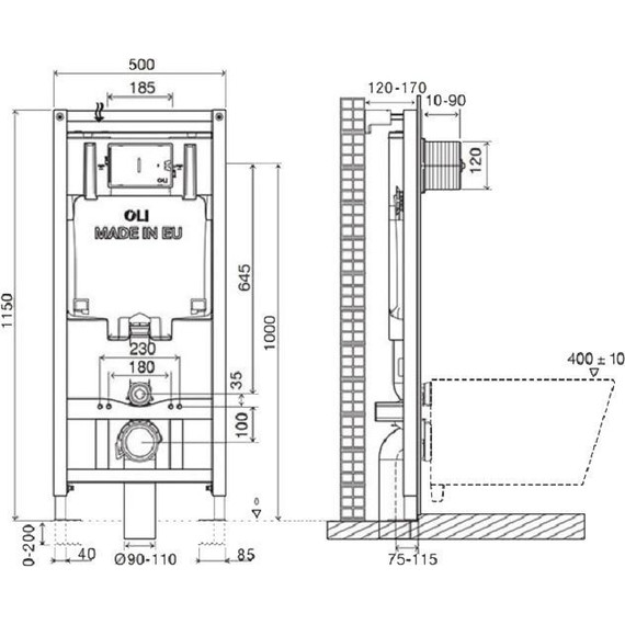 Инсталляция для унитаза Oli 80 (механическая) 300572m фото 3