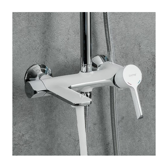 Душевая стойка Gappo G2403-8, белый/хром - 4 Душевая стойка Gappo G2403-8, белый/хром фото 4