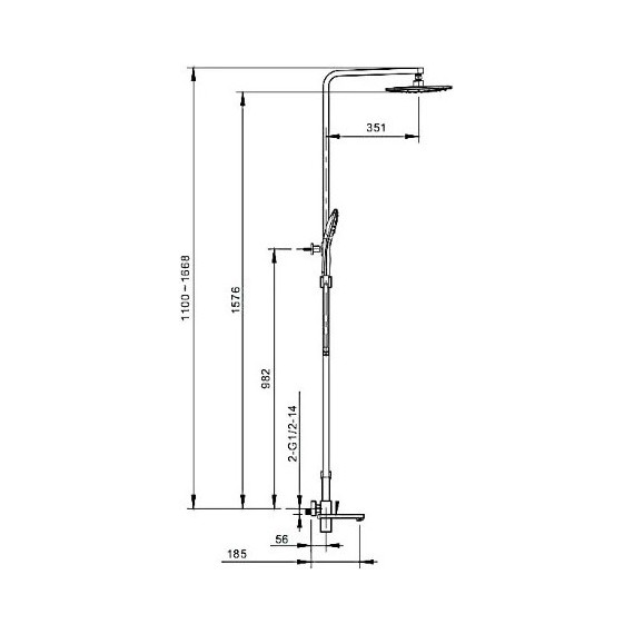 Душевая стойка со смесителем телескопическая Gappo G2418 - 7 Душевая стойка со смесителем телескопическая Gappo G2418 фото 7