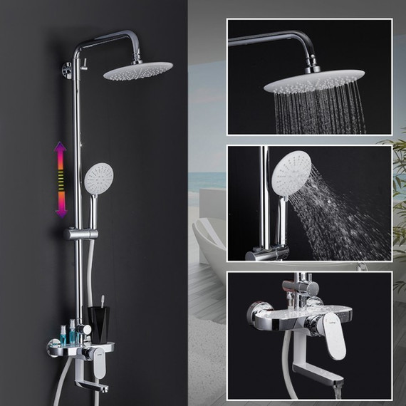 Душевая стойка Gappo Furai G2419-8, белый/хром - 2 Душевая стойка Gappo Furai G2419-8, белый/хром фото 2