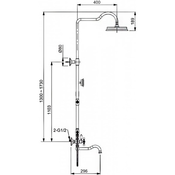Душевая стойка Gappo G2489-6, золото - 6 Душевая стойка Gappo G2489-6, золото фото 6