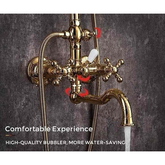 Душевая стойка Gappo G2489-6, золото - 4 Душевая стойка Gappo G2489-6, золото фото 4