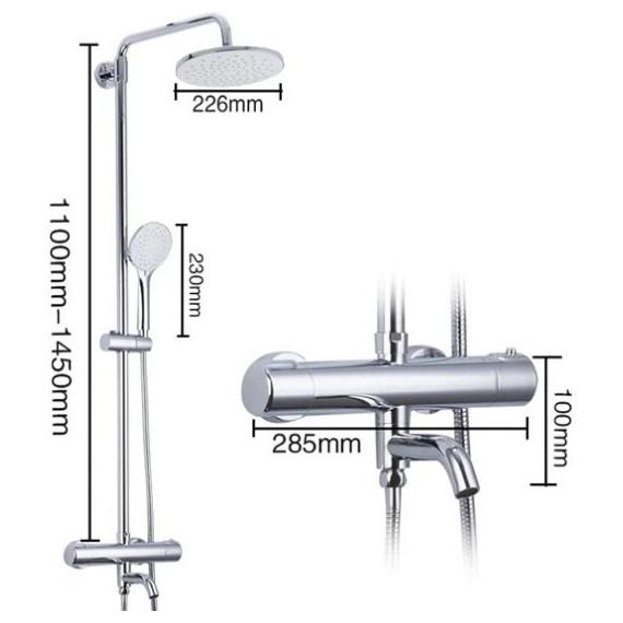 Душевая стойка с термостатом Gappo G2490, Цвет производителя: хром - 8 Душевая стойка с термостатом Gappo G2490, Цвет производителя: хром фото 8