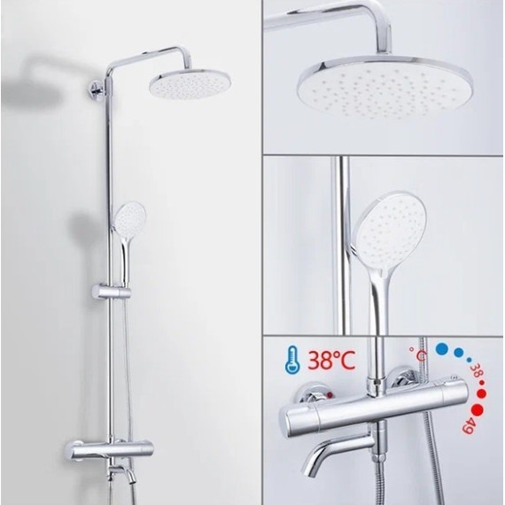 Душевая стойка с термостатом Gappo G2490, Цвет производителя: хром - 3 Душевая стойка с термостатом Gappo G2490, Цвет производителя: хром фото 3