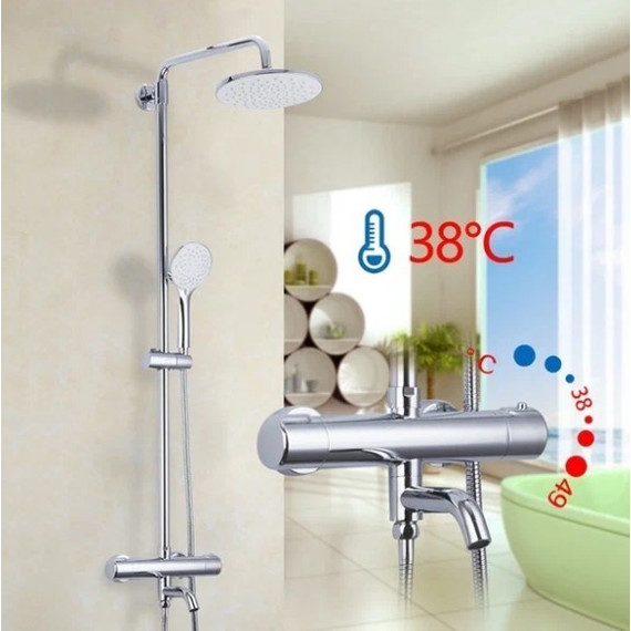 Душевая стойка с термостатом Gappo G2490, Цвет производителя: хром - 2 Душевая стойка с термостатом Gappo G2490, Цвет производителя: хром фото 2