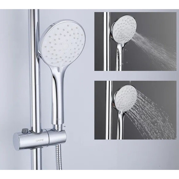 Душевая стойка с термостатом Gappo G2490, Цвет производителя: хром - 6 Душевая стойка с термостатом Gappo G2490, Цвет производителя: хром фото 6